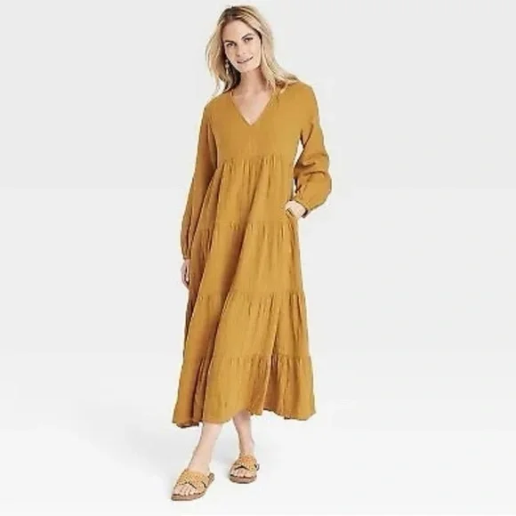 white christmas dresses Thread New - Women's Flutter Cap Sleeve Maxi A-Line Dress main image 0